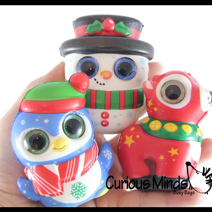 Curious Minds Toys - Wholesale Squishy toy – Kids & Baby - 1 Sparkle Eye Winter Animal Themed Slow Rise Squishy Toys -12