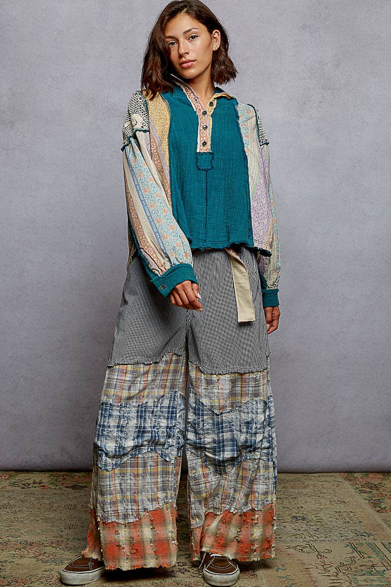 Pol Clothing - Vente Sweat à capuche – femme - Haut à capuche à manches longues avec col montant en double gaze et clous contrastants18