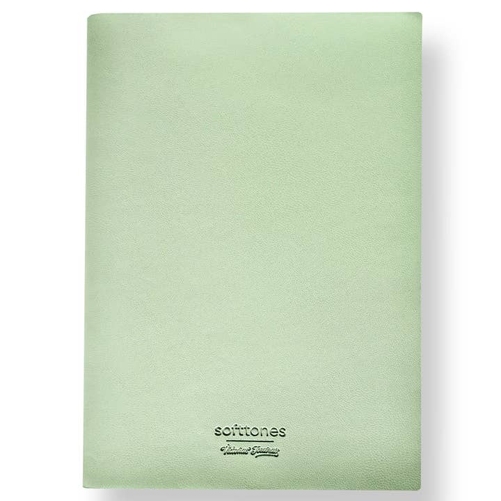 Softtones Ruled Notebook Vegan Cover, Fancy Office (Aloe) for wholesale by Victoria's Journals