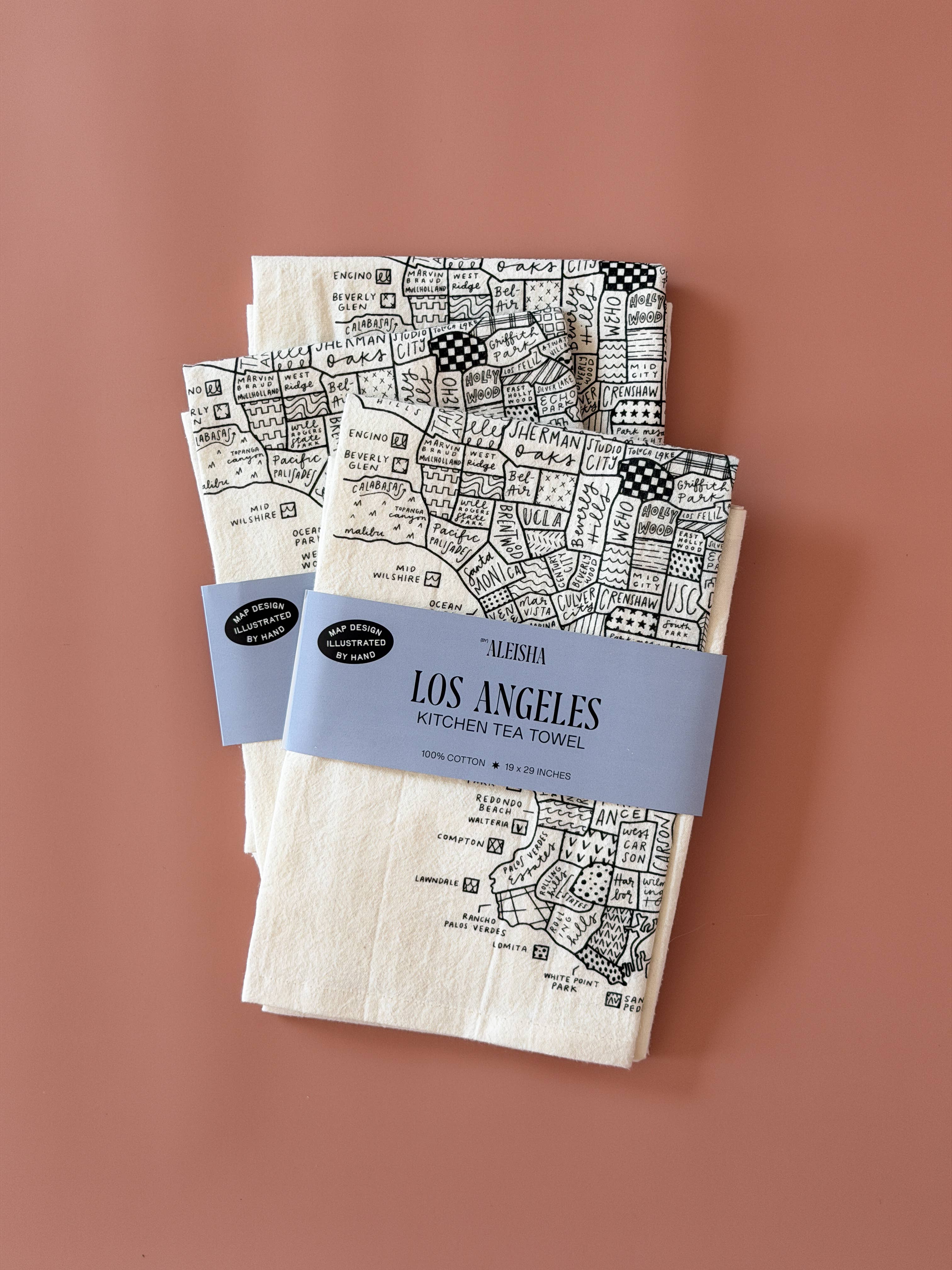 By Aleisha - Wholesale Tea Towel - Los Angeles Map Tea Towel11