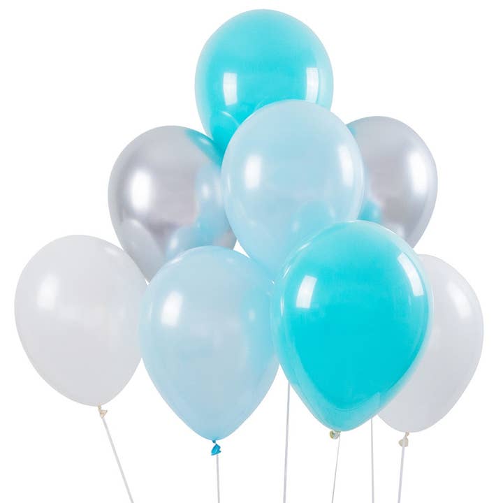 Bouquet de ballons - Paquet de 8 - Bleu et argent pour la vente par Illume Partyware
