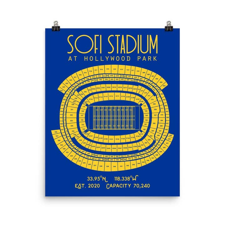 Stadium Prints by BTB - Wholesale Poster - Los Angeles Rams Stadium at Hollywood Park Poster Print8