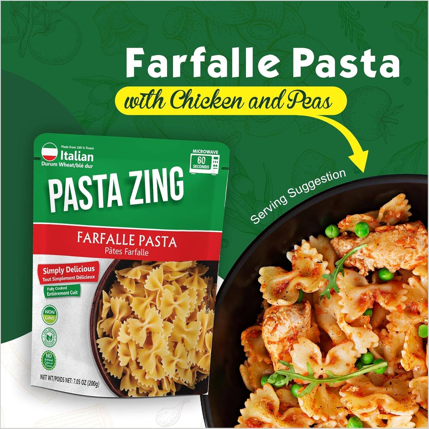 Regal Kitchen Foods - Wholesale Pasta - Pasta Zing Variety Pasta 2x Elbow | 2x Farfalle,3x Spaghetti4