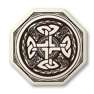Celtic Cross - Octagon Porcelain Pendant for wholesale by Touchstone Pottery