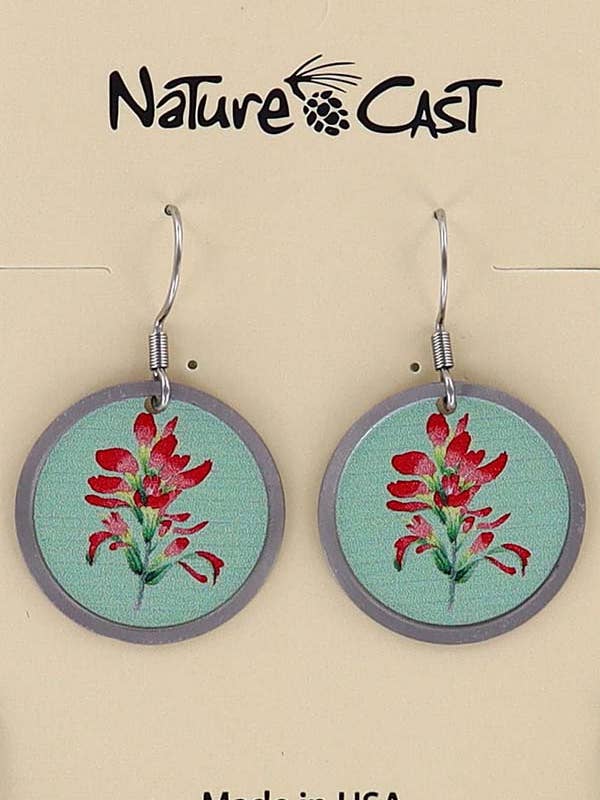 22048 Earring Dangle Indian Paintbrush for wholesale by Nature Cast