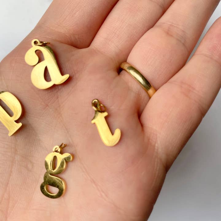 Blueyejewelry - Wholesale Individual charm/pendant - Stainless Steel Initial Charms - Lower-case Letter Charms 3