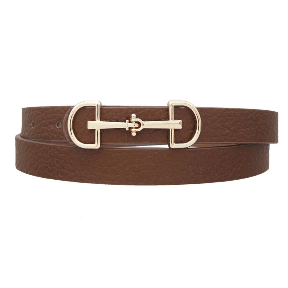 anbfashion - Venta al por mayor Cinturón - Mujer - Cinturón estrecho con hebilla LUX D Ring Horse Bit11