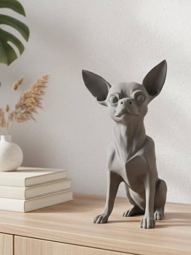 Chihuahua Dog Statue Minimalist Puppy Figurine for wholesale by Kri8 Collective