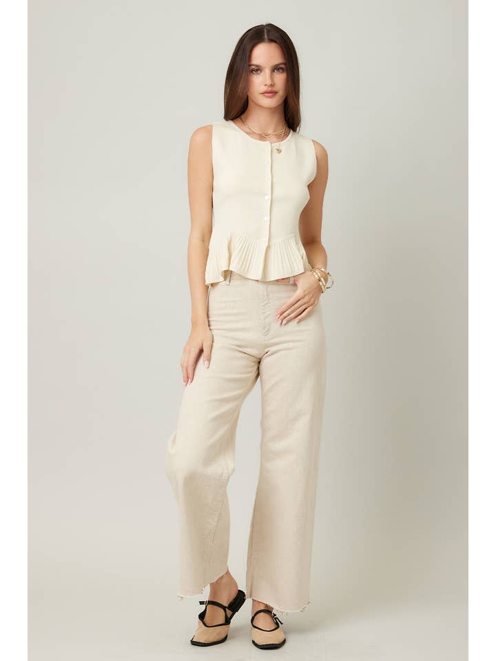 ILLA ILLA - Wholesale Cardigan - Women's - Everyday Comfort Knit Ruffle Hem Cardigan Sweater Tank15