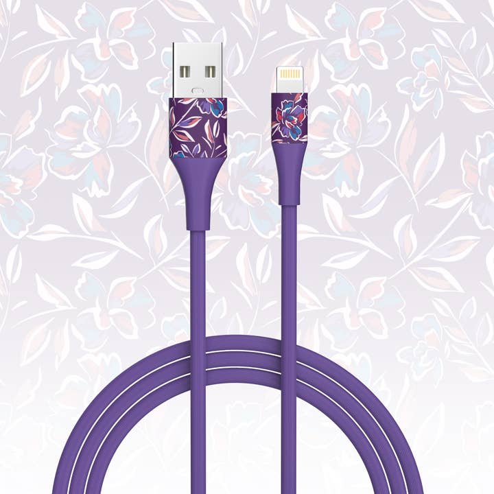 Braided Nylon Floral iPhone Cables—4 Feet—Retail Packaging for wholesale by LAX Gadgets