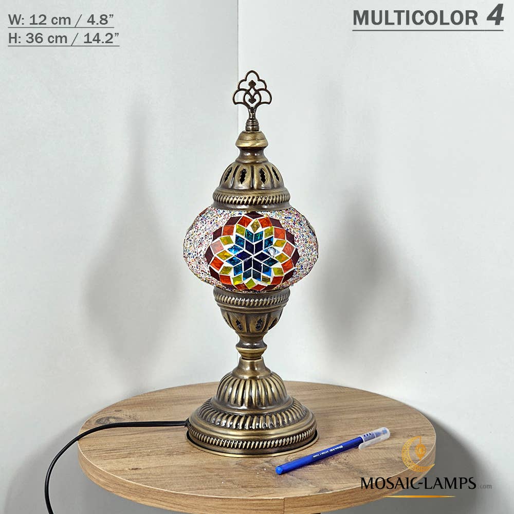 Mosaic Lamps - Vendita all'ingrosso Lampada da scrivania/d'accento - Lampada da tavolo turca a mosaico media con globo, artigianale, disponibile in 10+ colori23