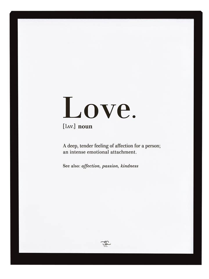 MINIMA - Indrammet plakat - Love (P0302C) for engroshandel hos LILIPINSO