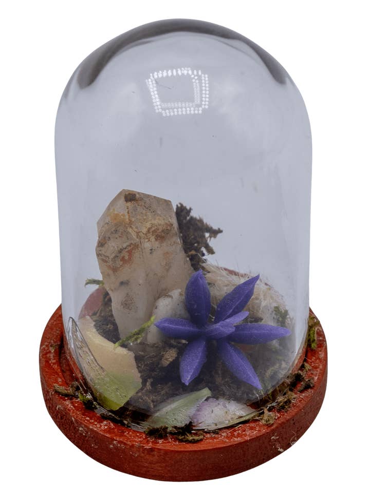 Hematoid Crystal Terrarium in Glass Dome for wholesale by Enchanted Soul