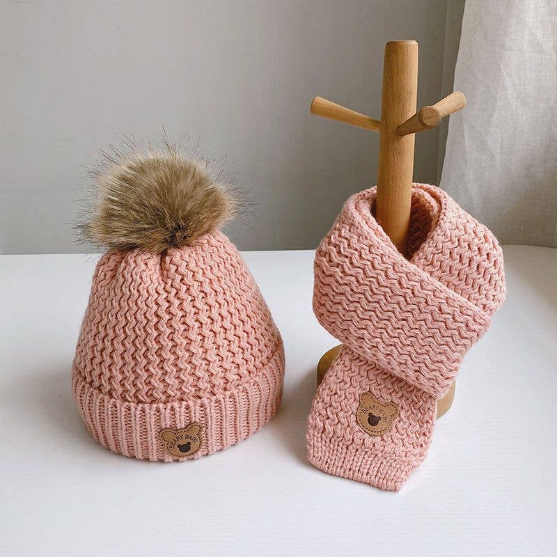 Little Trendy - Wholesale Scarf - Kids - Children's knitted hat&scarf 2pcs set1