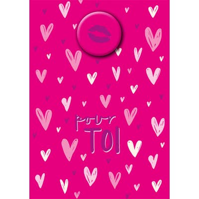 Carta doppia «Pour toi» con badge magnetico per la vendita all'ingrosso da parte di Art Grafik