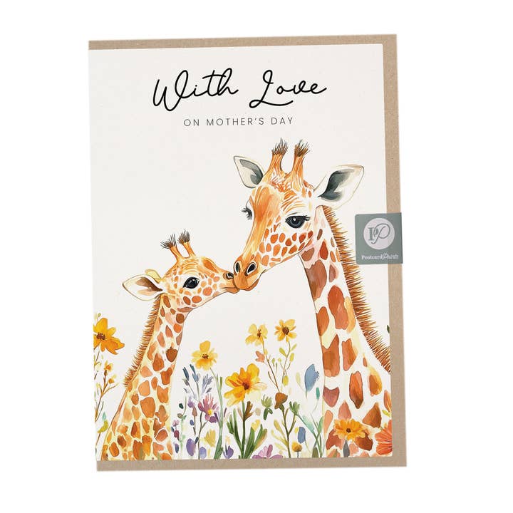 Giraffe Mother’s Day Card for Mum for wholesale by Postcard Prints