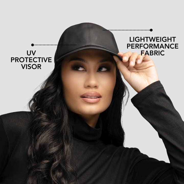 Black Black Hairbrella Satin-Lined, Waterproof Baseball Cap for wholesale on Faire3