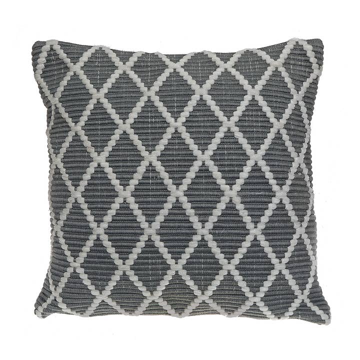 Cojín acanalado en forma de diamante gris para venta al por mayor de IH Casa Decor