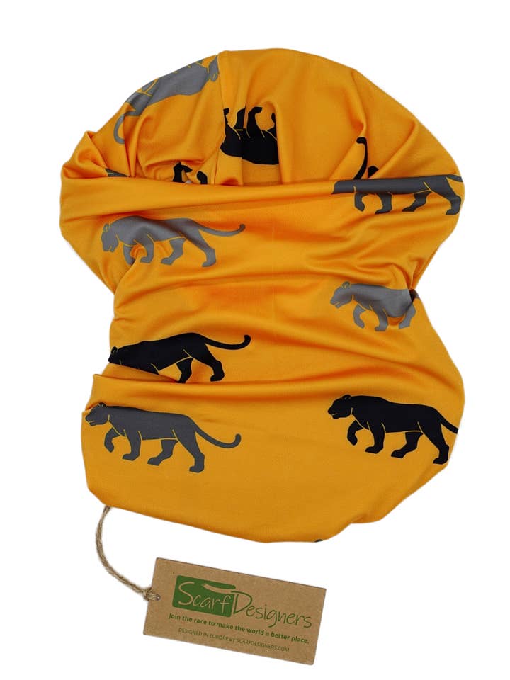 Bandana a motivo tigre arancione per la vendita all'ingrosso da parte di Scarf Designers