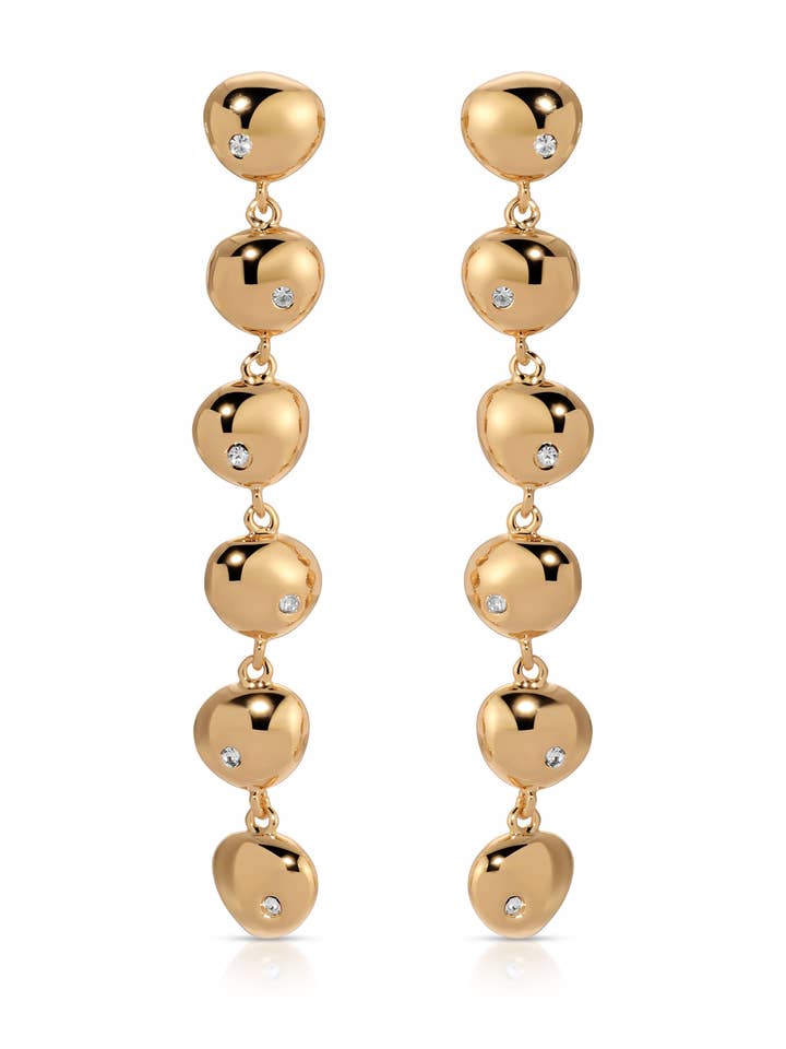 Polished Pebble Linear Dangle Earrings for wholesale by Ettika