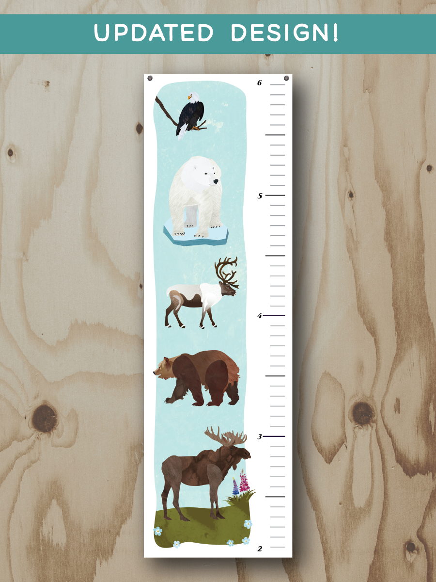 Wren and the Raven - Wholesale Growth Chart - Kids & Baby - Alaska Wildlife Growth Chart1