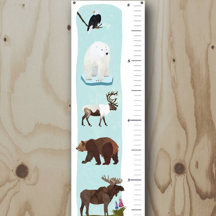 Wren and the Raven - Wholesale Growth Chart - Kids & Baby - Alaska Wildlife Growth Chart1