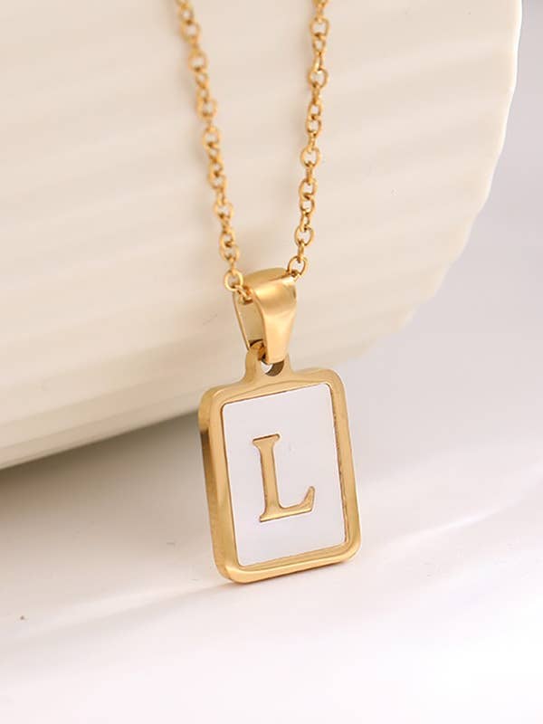 MOP  INITIAL STAINLESS STEEL TARNISH FREE NECKLACE | 40NK314 for wholesale by JOSSLYN by wall to wall