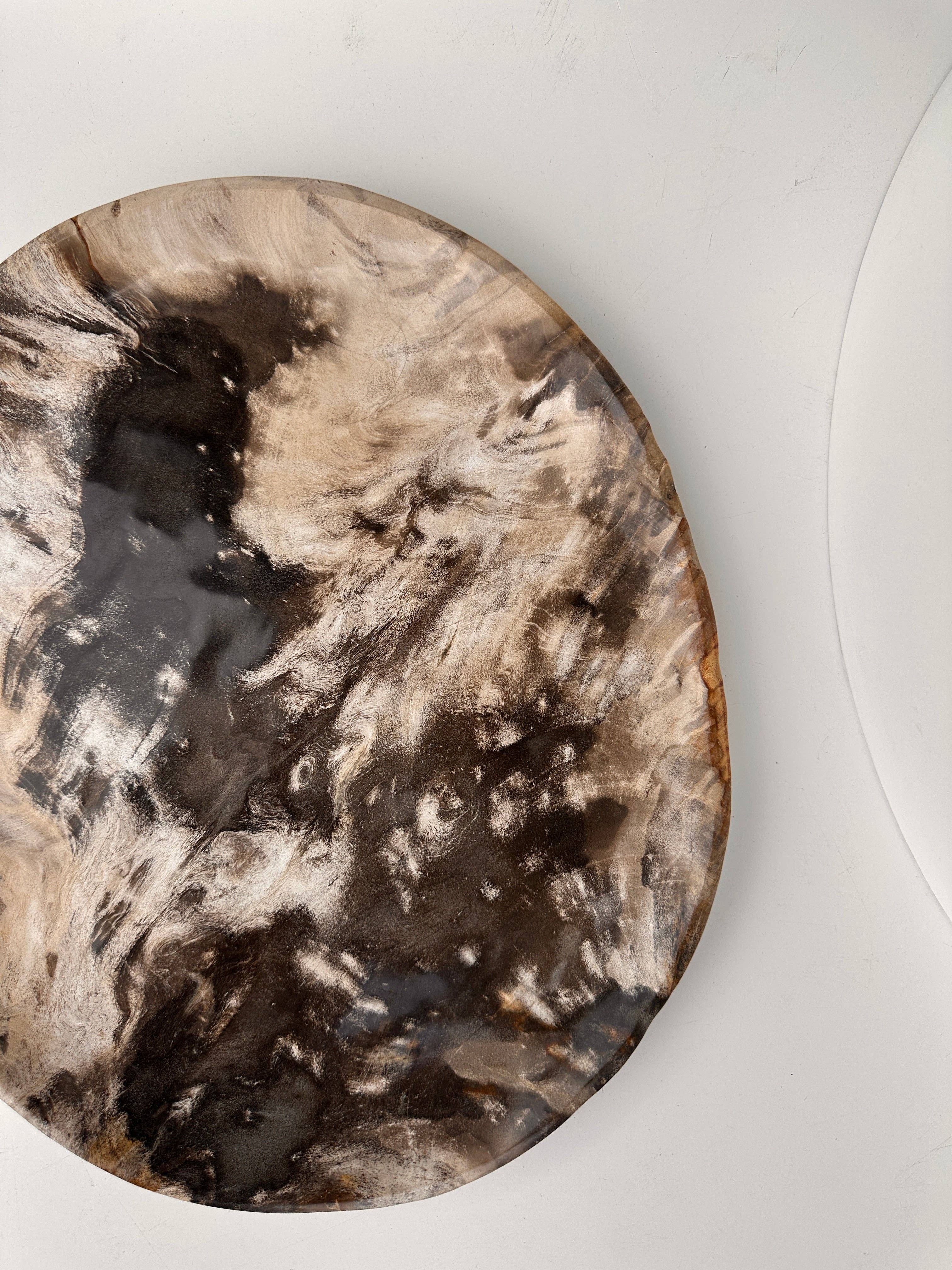 Office Objets - Vente Assiettes/plats/bols de décoration - Très grand vide poche ou plat en bois pétrifié21