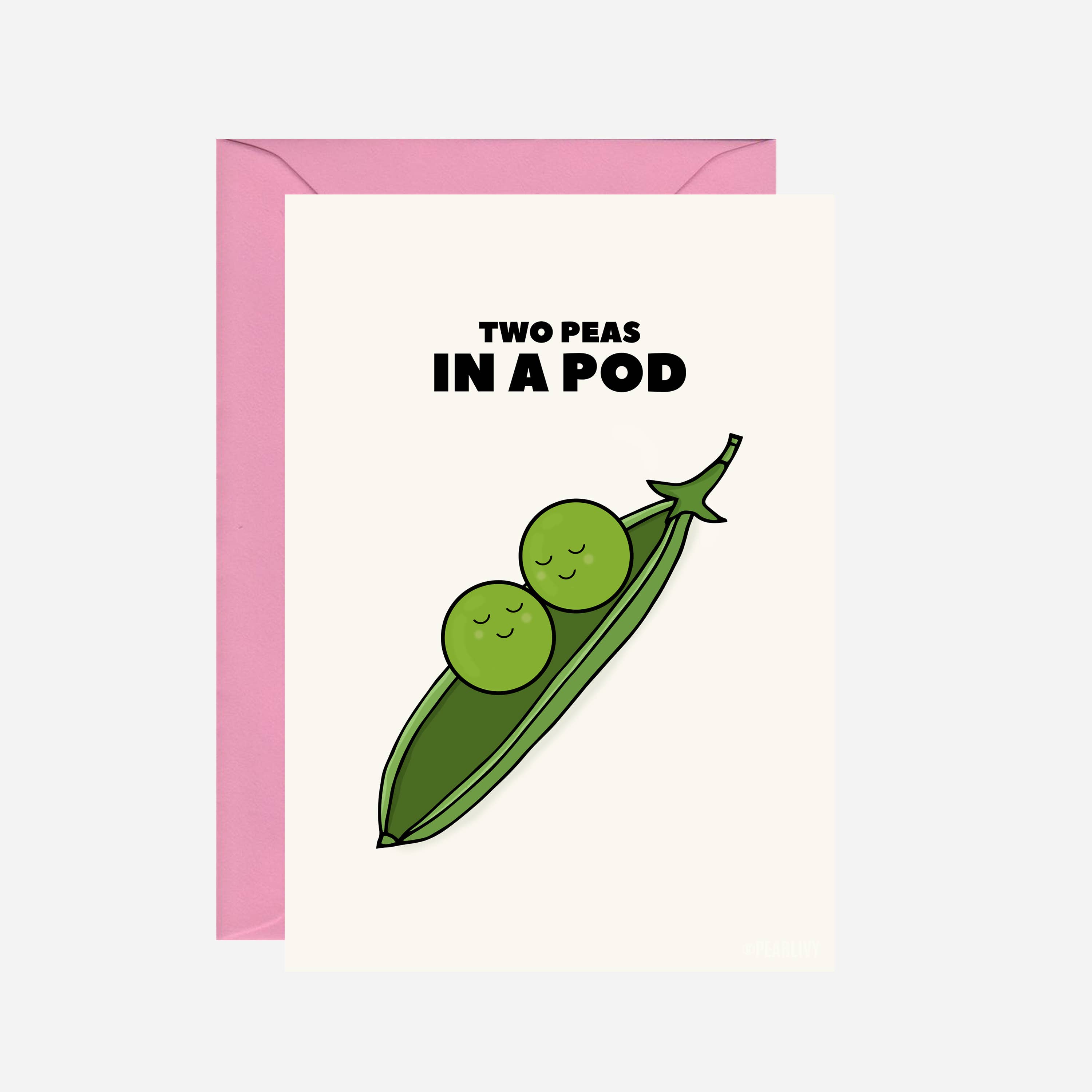 Pearl Ivy – wholesale Love card – Two Peas in a Pod Love Card