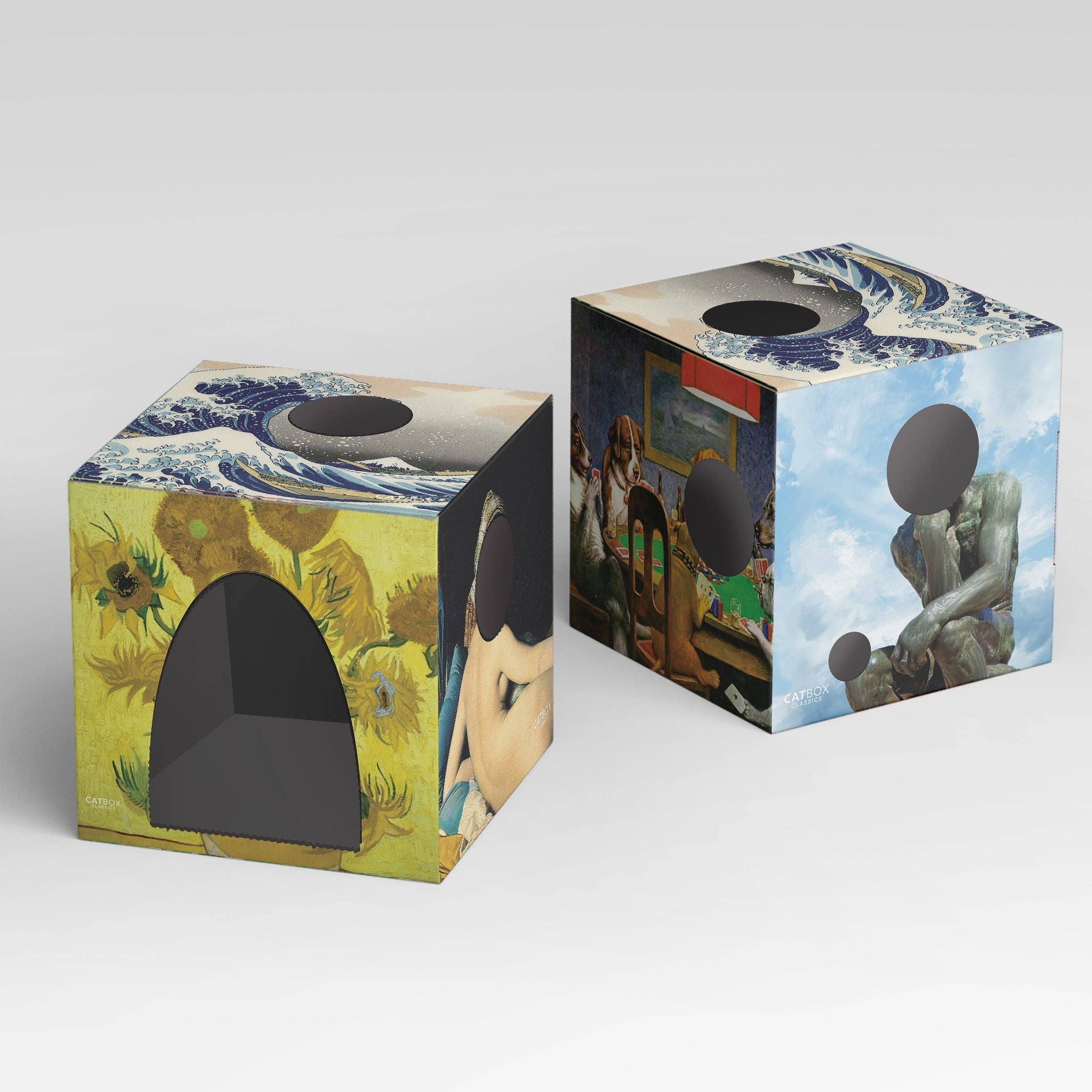 Cat Box Classics - Wholesale Pet Scratcher - Cat - Meow Masterpieces Cardboard Cat House with Scratcher1