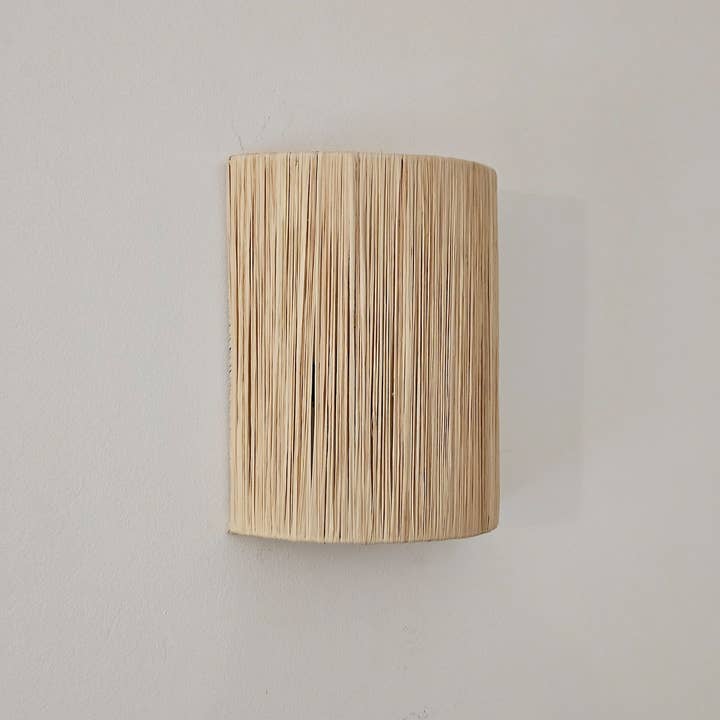 HandHappiness - Wholesale Sconce - Raffia Wall Light , Wall Decor Lighting In Raffia 2