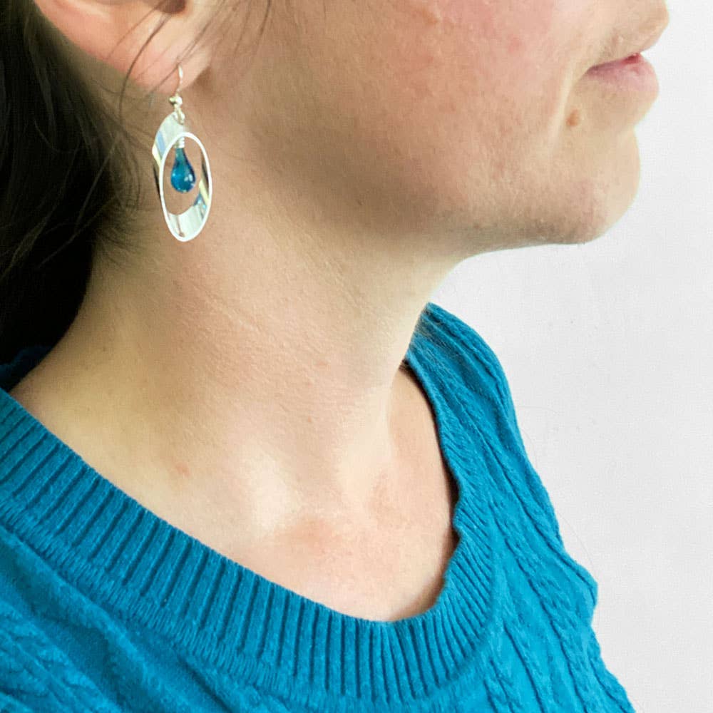 Sundrop Jewelry - Wholesale Dangle Earrings - Ribbon Oval Earrings, Short3