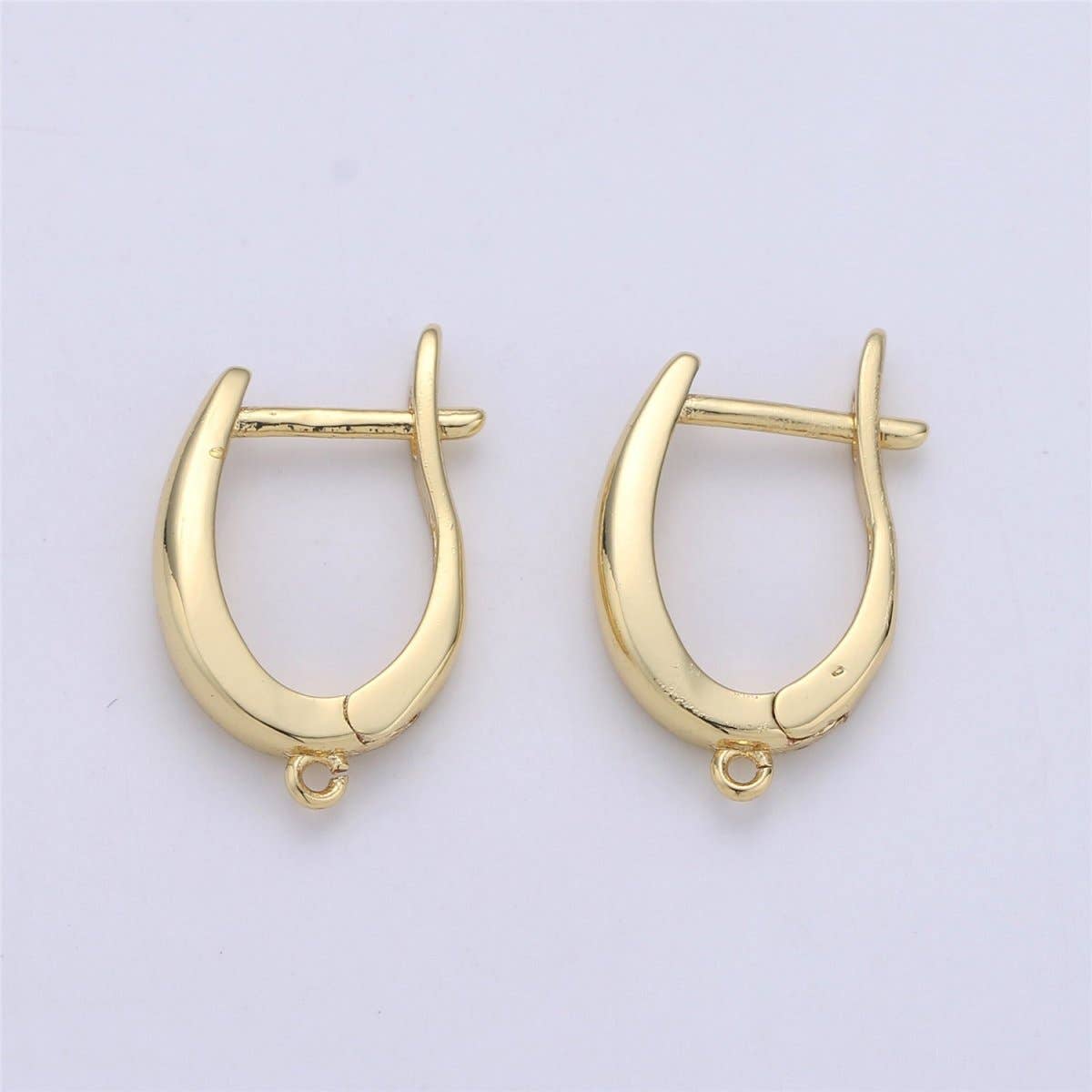 Aim Eternal - Wholesale Huggie Earrings - Gold Huggie Earring one touch w/ open link 24K gold Filled Earring Nickel and Lead free, Lever back earring making Supply Huggies K-400