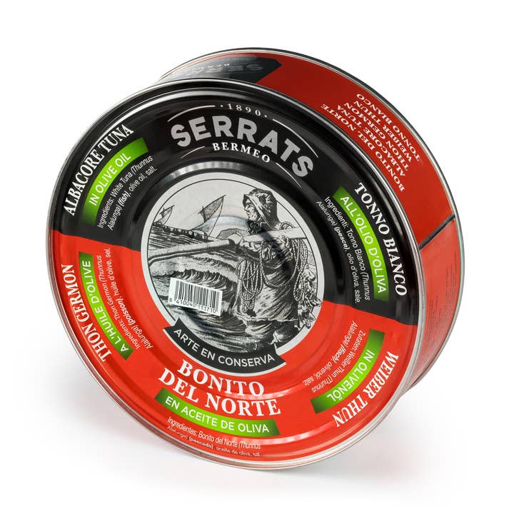 Bonito del Norte in Olivenöl - Packung mit 4 Dosen zu 1800 g für den Großhandel von Conservas Serrats