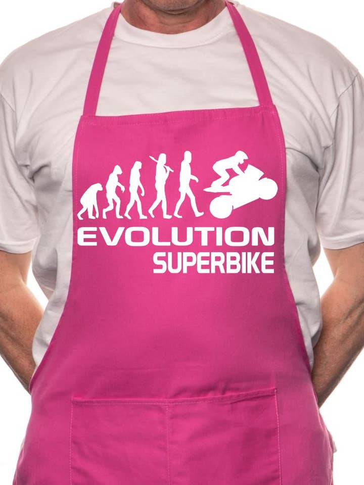 Evolution Of A Superbike BBQ Cooking Apron for wholesale by Print4U