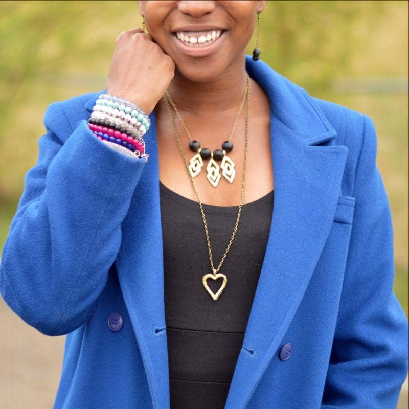 Alora Boutique Inc. - Wholesale Pendant/Charm Necklace - Akoma | Heart Pendant Necklace | Recycled Brass1