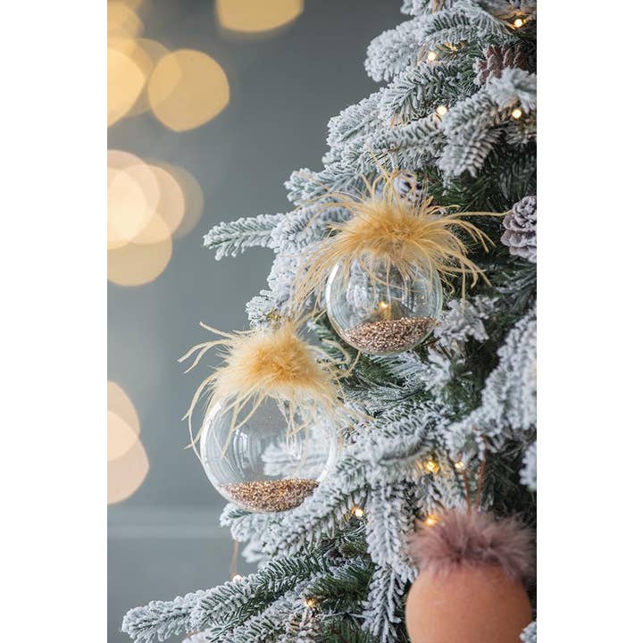 A&B Home Group Inc. - Wholesale Ornament - D4" Golden Feather Glass Ornament3