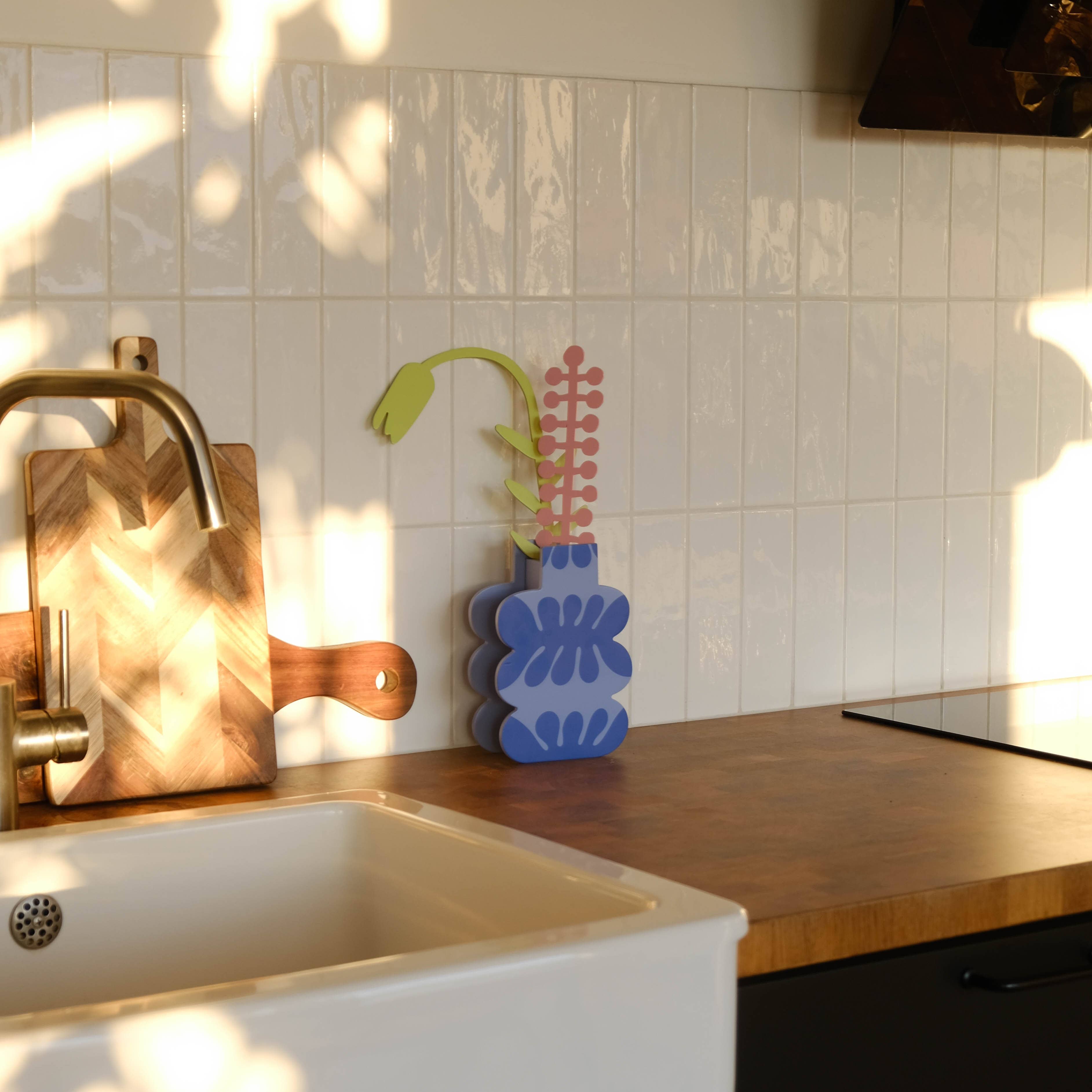 milin – wholesale Dekorativ statyett – TULIP Grön träblomma vardagsrumsdekoration modern inredning5