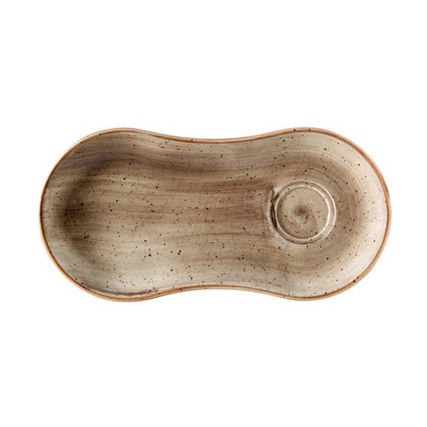 Platillo ovalado de porcelana marrón Terrain de 10" x 4,75" para venta al por mayor de TURGLA HOME