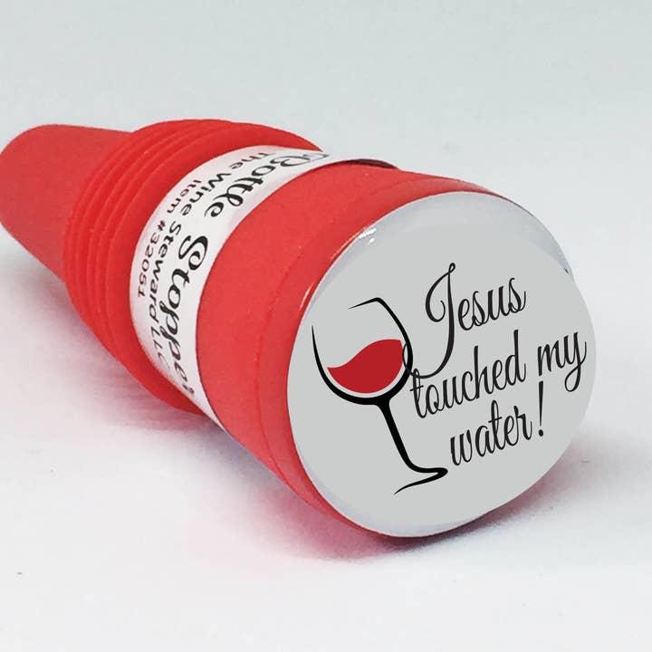 Jesus Touched my Water Bottle Stopper (on red base) and other Purchase Wholesale custom plastic water bottles. Free Returns & Net 60 Terms on Faire trending on Faire.