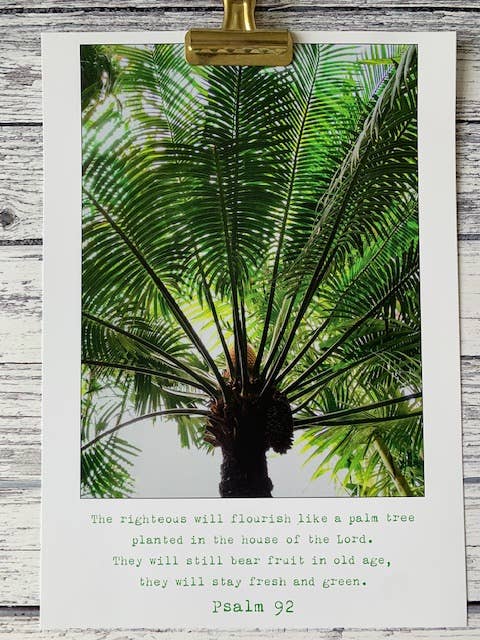 Flourish A4 Poster of Bible verse Psalm 92 for wholesale by Fieldnote