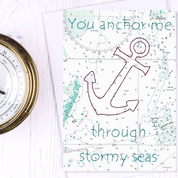 You Anchor me Greetings Card for wholesale by NaviStitch