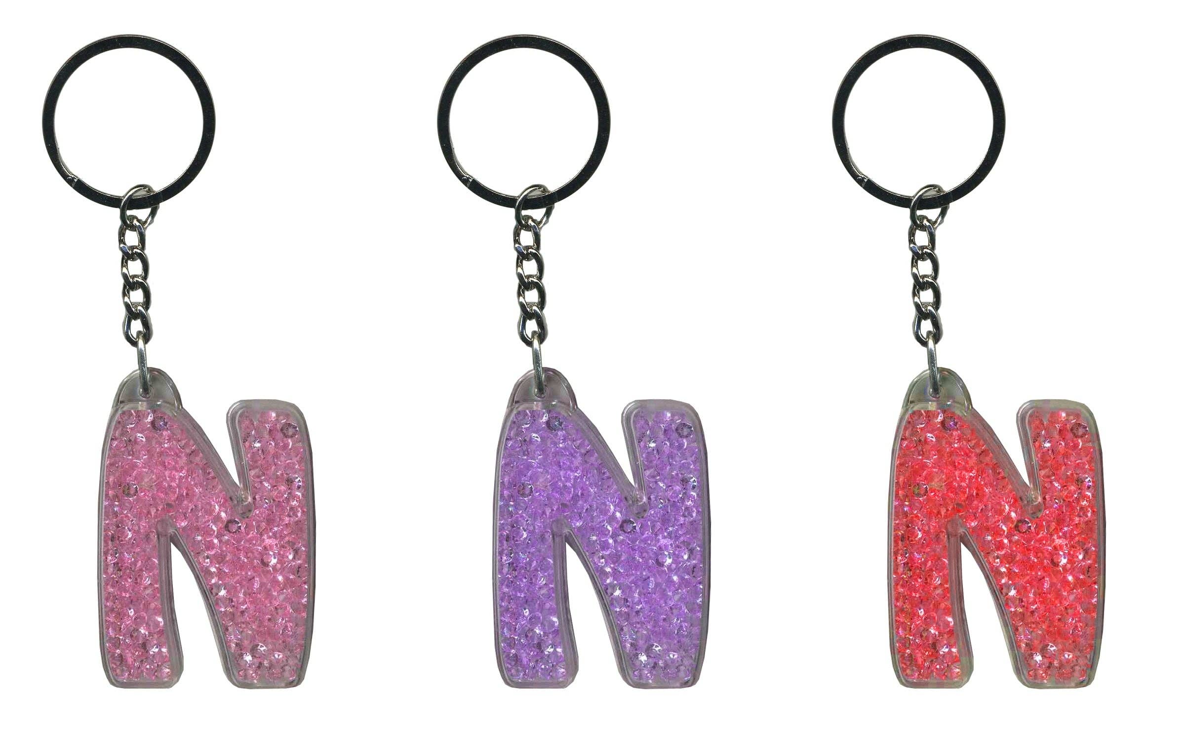 Instant Gifts International – wholesale Keychain – Women's – Itzy Glitzy Keyrings - Initial Letters12