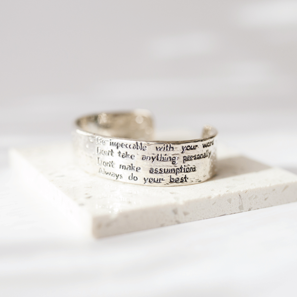 Jewelry Evolution - Wholesale Cuff Bracelet - The Four Agreements Textured Cuff20