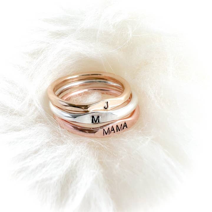 Initial Love Jewelry - Wholesale Band/Stacked Ring - Initial Stacking Rings