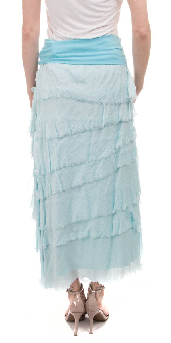 Gigi Moda - Vente Jupe – femme - Jupe volantée longue en soie53