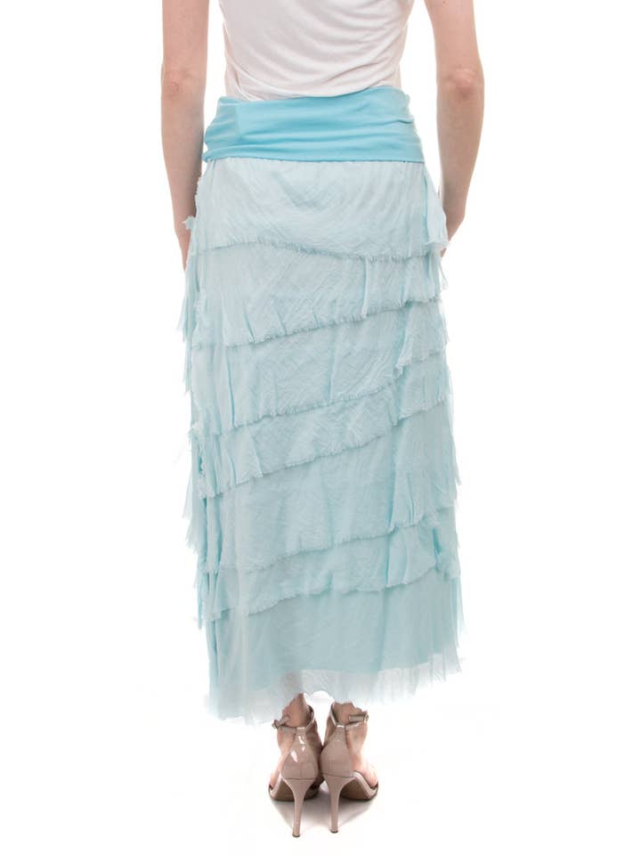 Gigi Moda - Vente Jupe – femme - Jupe volantée longue en soie53