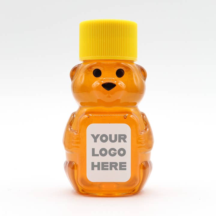 Raw, Unfiltered Honey Bear | 2.0 oz |Customizable-Your Logo and other Purchase Wholesale 2 oz honey jars. Free Returns & Net 60 Terms on Faire trending on Faire.