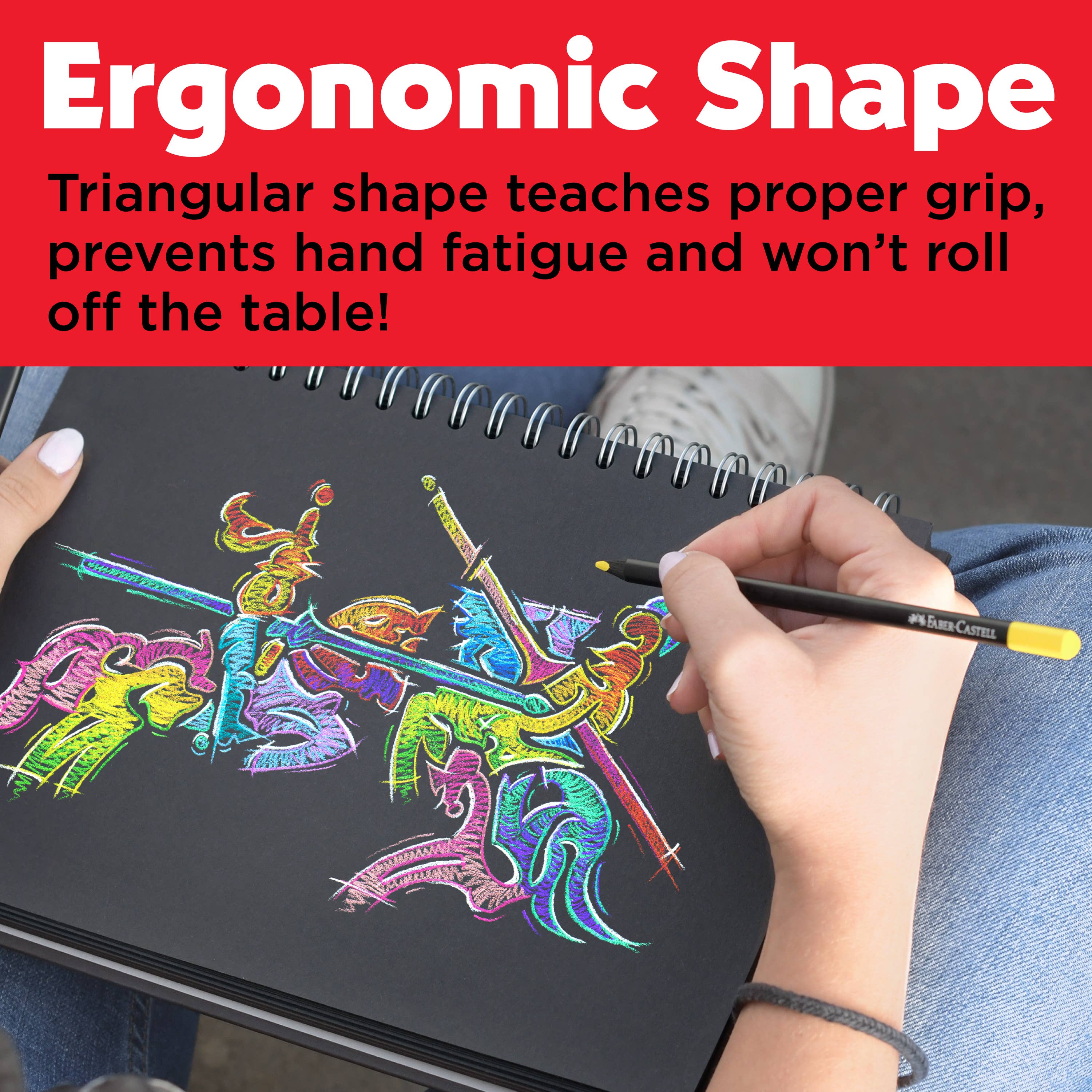 Faber-Castell / Creativity for Kids - Wholesale Colored Pencil - Super Soft Black Edition Colored Pencils, Gift Tin of 126