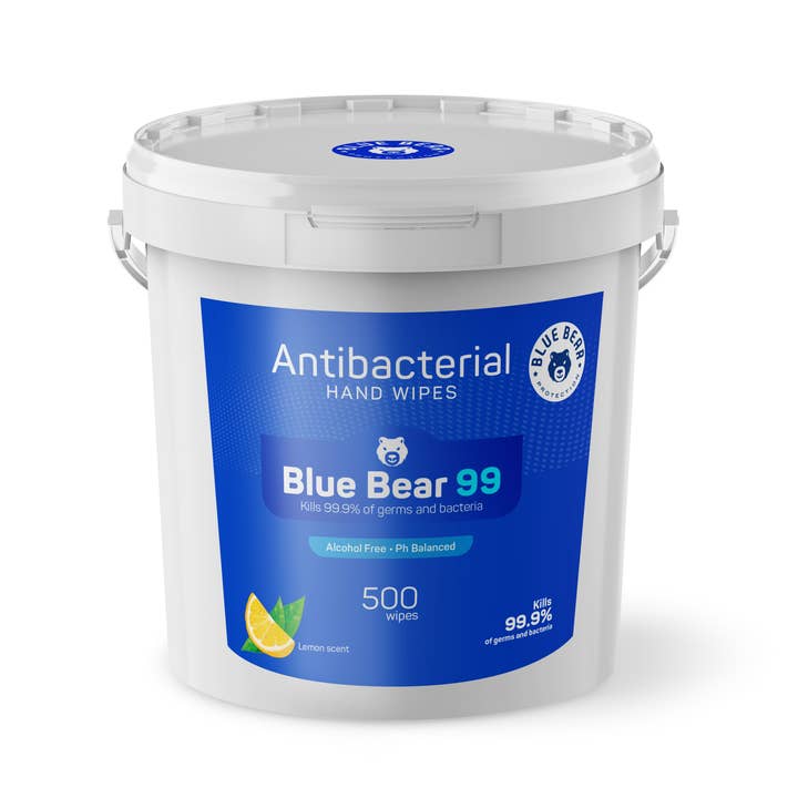 Blue Bear Protection - Wholesale Hand Sanitizer - Lemon Scented Antibacterial Wipes - 500 count
